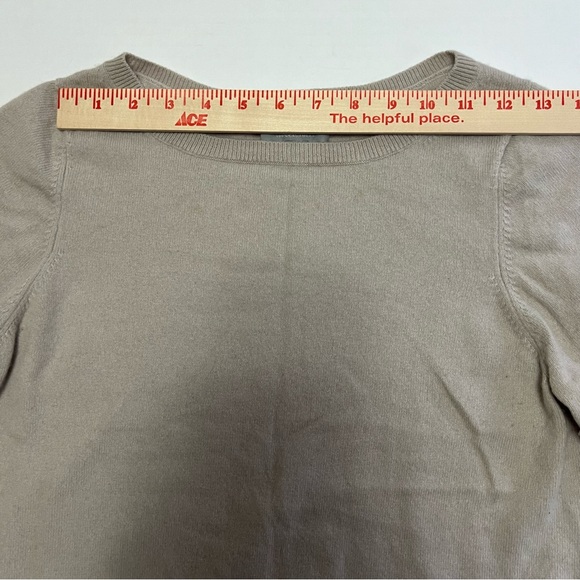 Pure Collection Women's Size 12 Sweater 100% Cashmere Gray Crew Neck Long Sleeve - Picture 4 of 8